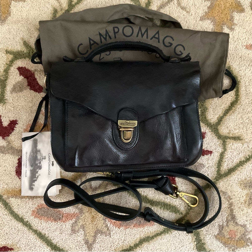 Campomaggi Italian Leather Top Handle Crossbody Bag